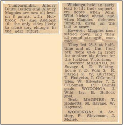 1975 R5 Magpies v Wodonga